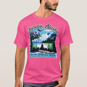 Retro Vintag Juneau Alaska Wo die Wildnis B T-Shirt