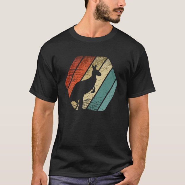 Retro Vintag Kangaroo und süße Tier T-Shirt (Vorderseite)