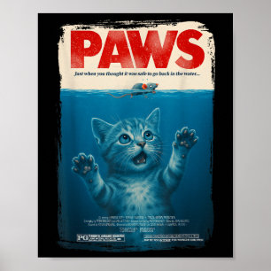 Retro Vintag Kitten Cat Paws T-Shirt - Funny Paws Poster