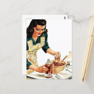 Retro Vintag Kochküche Postkarte