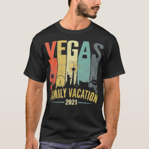 Retro Vintag Las Vegas Familienurlaub 2021 T-Shirt