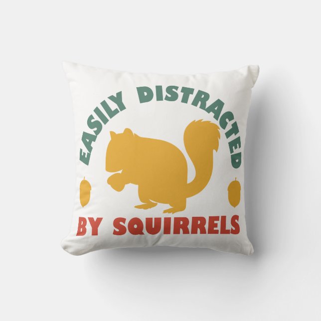 Retro Vintag leicht von Eichhörnchen abgelenkt Kissen (Vorderseite)