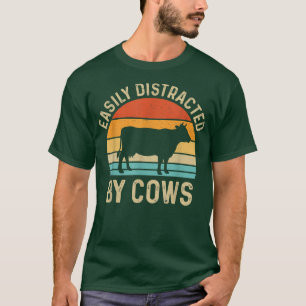 Retro Vintag leicht von Kühen-Färsen abgelenkt T-Shirt