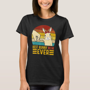 Retro Vintag Leopard Best Bunny Mama Ever Rabbit E T-Shirt