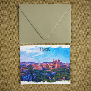 Retro Vintag Maltas Panorama Postkarte