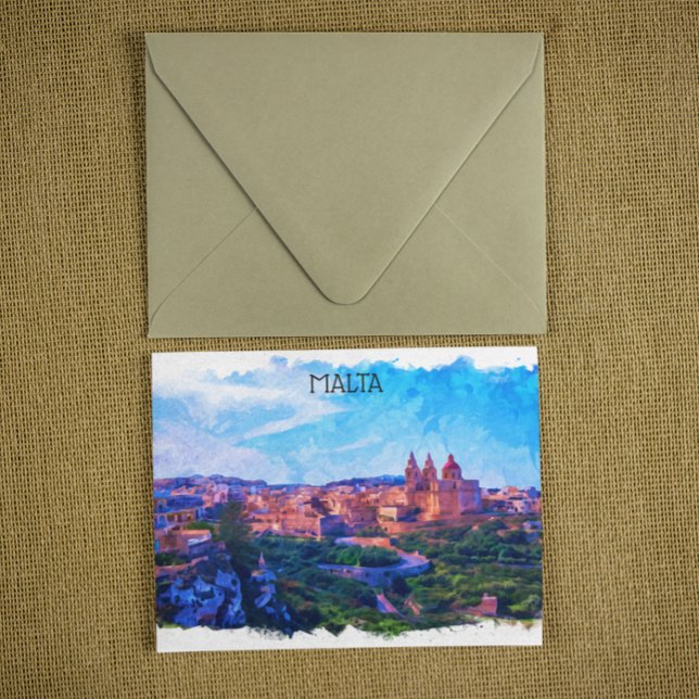 Retro Vintag Maltas Panorama Postkarte (ankara turkey kocatepe postcard)