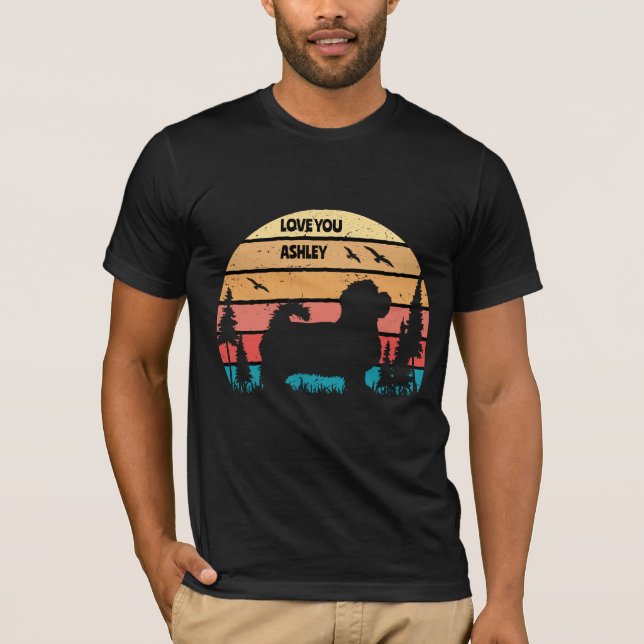Retro Vintag maltesischer Hund T - Shirt (Vorderseite)