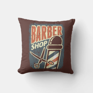 Retro Vintag Man Cave Barber Pole Kissen