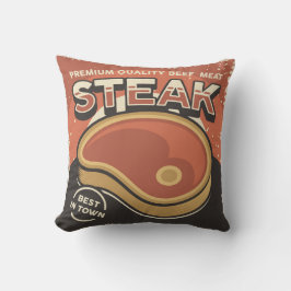 Retro Vintag Man Höhle Bestes rotes Fleischwurfkis Kissen