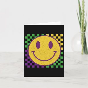 Retro Vintag Mardi Gras Carnival Smile Face Men W Karte
