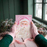 Retro Vintag Merry & Pink Wasserfarbe Weihnachtsma