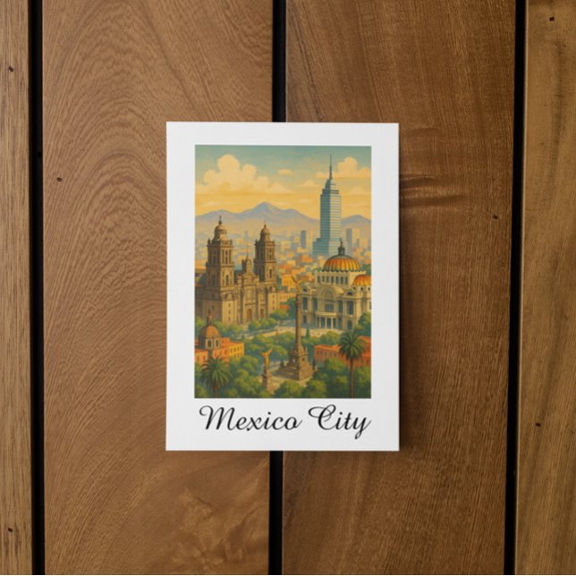 Retro Vintag Mexico City CDMX Travel Postkarte (Retro Vintage Mexico City CDMX Travel Postcard)
