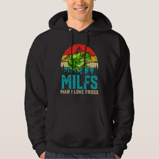 Retro Vintag Milfs Mann I Liebe Frogs Sprichwort F Hoodie