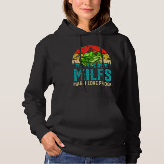 Retro Vintag Milfs Mann I Liebe Frogs Sprichwort F Hoodie