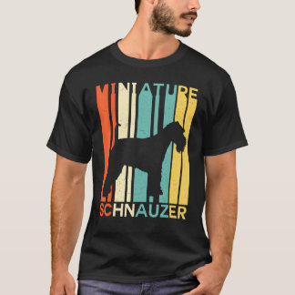 Retro Vintag Miniature Schnauzer Silhouette Dog L T-Shirt
