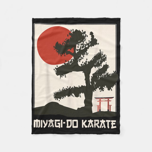 Retro Vintag Miyagi-do Karate Fleecedecke (Vorderseite)
