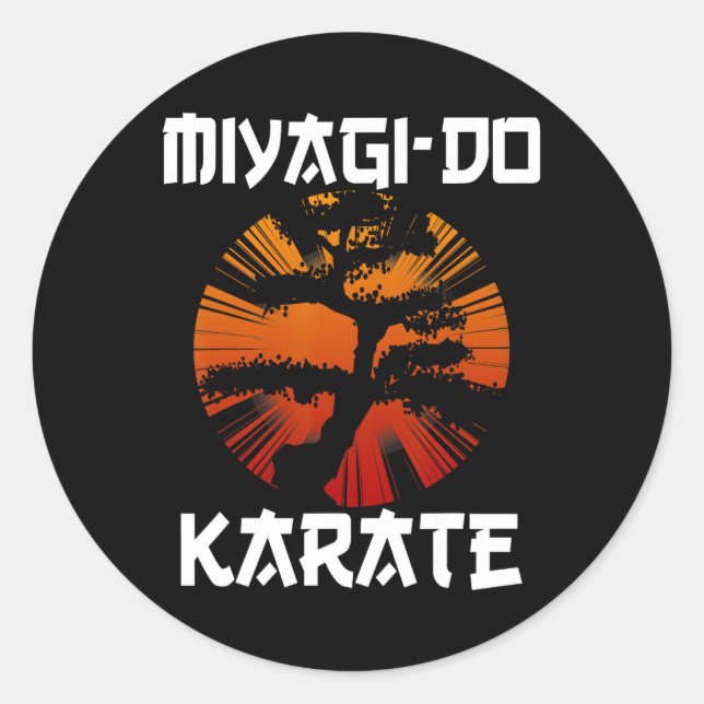 Retro Vintag Miyagi-do Karate Runder Aufkleber (Vorderseite)