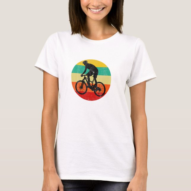 Retro Vintag Mountainbike Silhouette T-Shirt (Vorderseite)