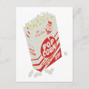 Retro Vintag Movie Theater Popcorn Postkarte