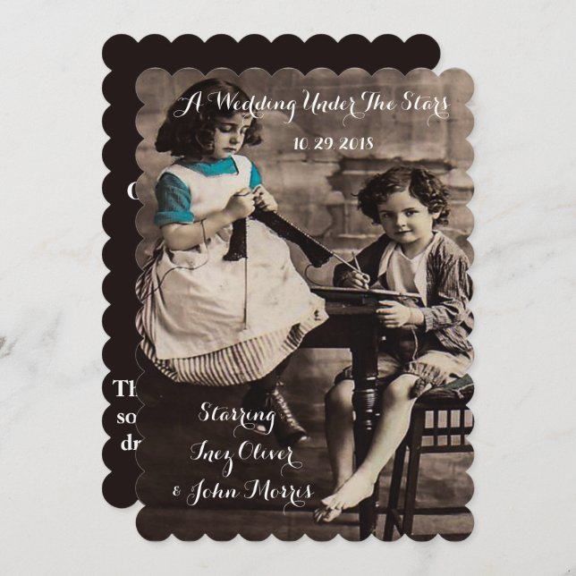 Retro Vintag Movie Themed Wedding Einladungen (Vorne/Hinten)