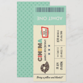 Retro Vintag Movie Ticket Geburtstagsparty Einladu Einladung