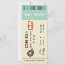 Retro Vintag Movie Ticket Geburtstagsparty Einladu Einladung
