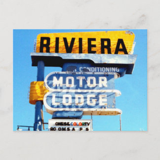 Retro Vintag Neon Motel Sign Postkarte