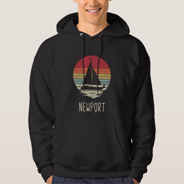 Retro Vintag Not Segelboot Hoodie (Vorderseite)