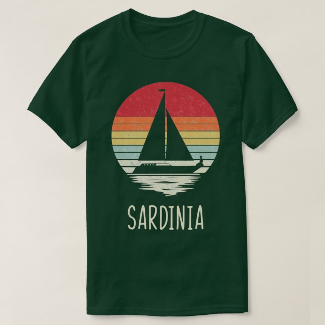 Retro Vintag Not Segelschiff Sardinien Sailboat T-Shirt (Design vorne)
