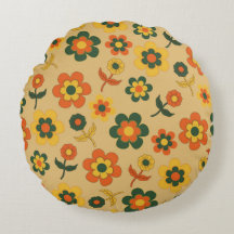 Retro Vintag Orange 70er Blume Muster