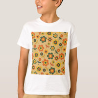 Retro Vintag Orange 70er Blume Muster