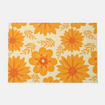 Retro Vintag Orange Botanische Blume Muster Fall