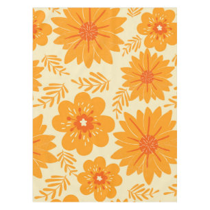 Retro Vintag Orange Botanische Blume Muster Fall Tischdecke