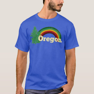 Retro Vintag Oregon Rücken Regenbogen beängstigend T-Shirt