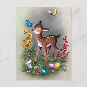 Retro Vintag Osterfest Postkarte