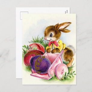 Retro Vintag Osterhase Postkarte