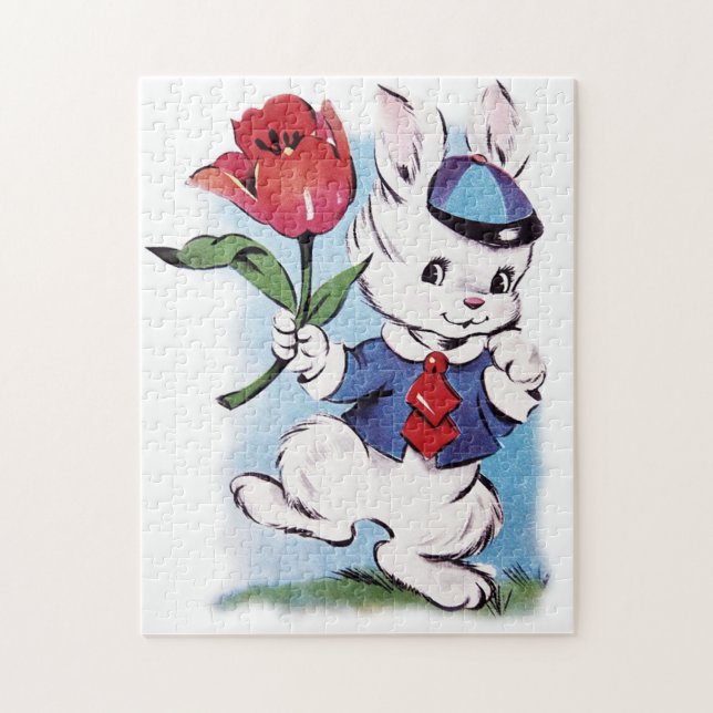Retro-Vintag Osterhase Puzzle (Vertikal)