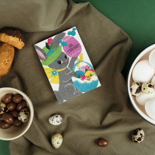 Retro Vintag Osterhasen fühlen Stimmung Feiertagskarte