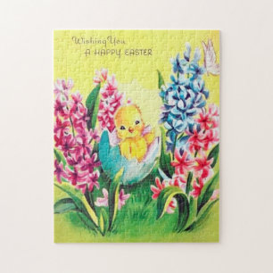 Retro-Vintag-Osterküken Puzzle