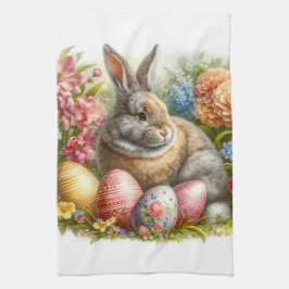 Retro Vintag Ostern Bunny Floral Kitchen Handtüche Geschirrtuch