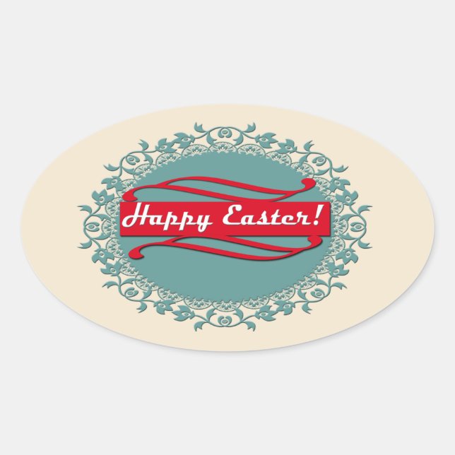 Retro, Vintag Ovaler Aufkleber (Vorderseite)