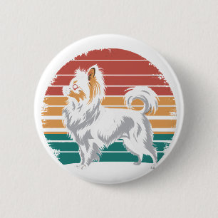 Retro Vintag Papillon Dog Lover Animal Papillon Button