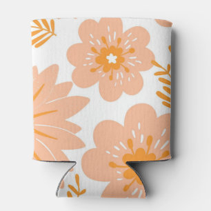 Retro Vintag Peach Fuzz Orange Blume Muster Dosenkühler