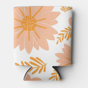 Retro Vintag Peach Fuzz Orange Blume Muster Dosenkühler