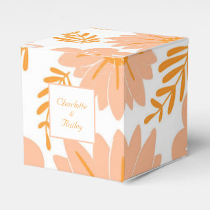 Retro Vintag Peach Fuzz Orange Blume Muster Geschenkschachtel