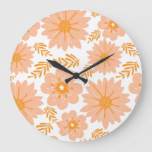 Retro Vintag Peach Fuzz Orange Blume Muster