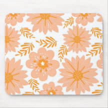 Retro Vintag Peach Fuzz Orange Blume Muster