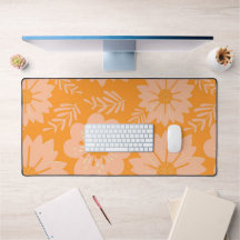 Retro Vintag Peach Fuzz Orange Blume Muster