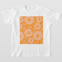 Retro Vintag Peach Fuzz Orange Blume Muster