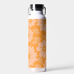 Retro Vintag Peach Fuzz Orange Blume Muster Trinkflasche